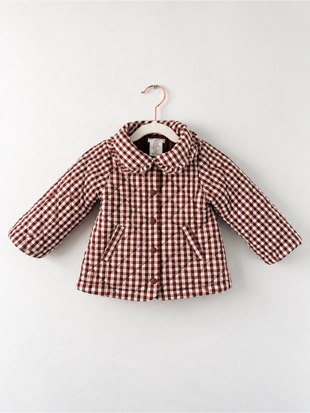 Max Studio Kids Brown Gingham Quilted Jacket 24M